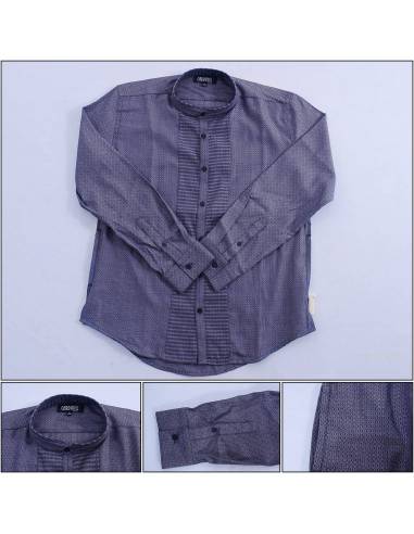 Kemeja Cowok Kerah Sanghai Lengan Panjang Cardinal