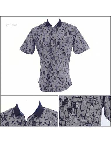 Kemeja Cowok Lengan Pendek Slim Fit Calcio L