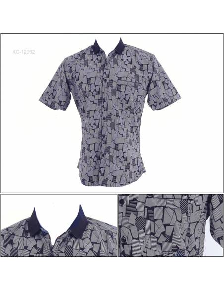 Kemeja Cowok Lengan Pendek Slim Fit Calcio L