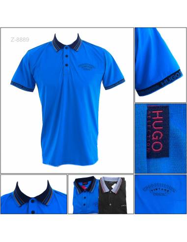 Kaos Kerah Cowok Lengan Pendek Hugo M-XL