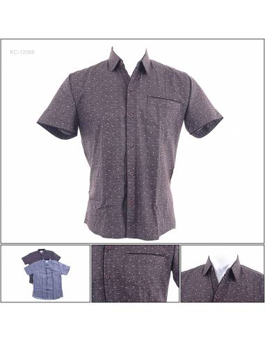 Kemeja Cowok Slim Fit Lengan Pendek John F. Gee...