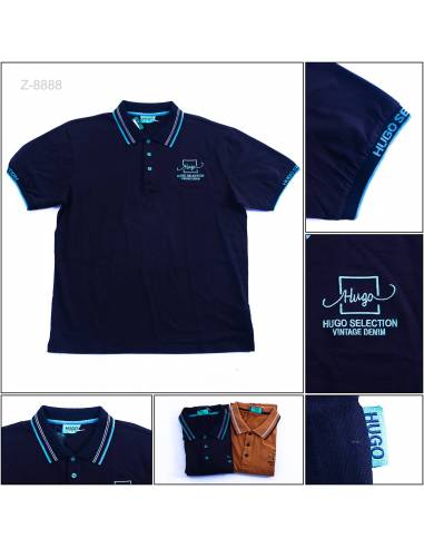 Kaos Kerah Cowok Lengan Pendek Hugo 2L-4L