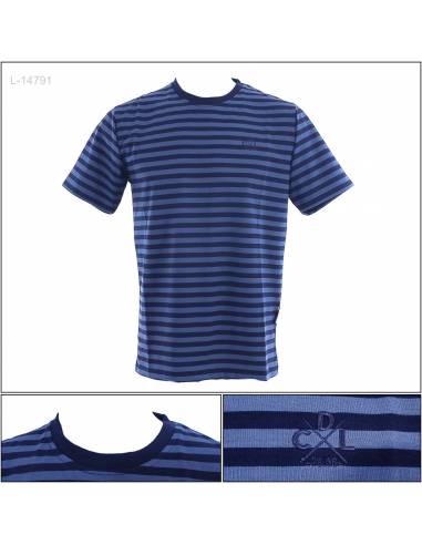 Kaos Oblong Cowok Salur Lengan Pendek Reguler...