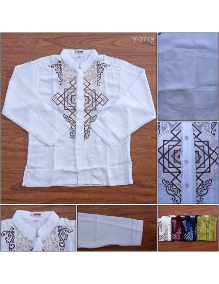 Kemeja Muslim Anak Cowok Lengan Panjang Alfino 13-15