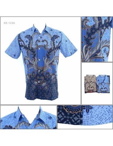 Kemeja Batik Cowok Lengan Pendek Fever M-XL