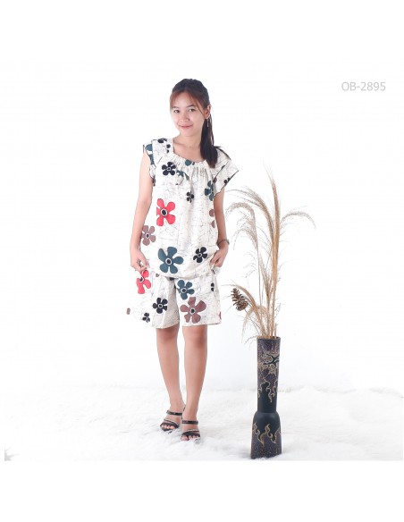 Setelan Hot Pans Motif Bunga Campur Marisa All Size