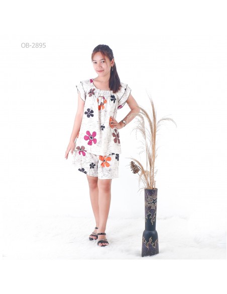 Setelan Hot Pans Motif Bunga Campur Marisa All Size