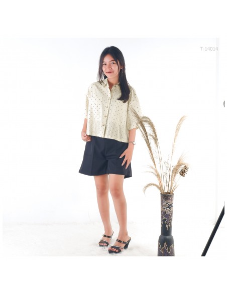 Atasan Crop Lengan Pendek Motif Love Nathaniah All Size