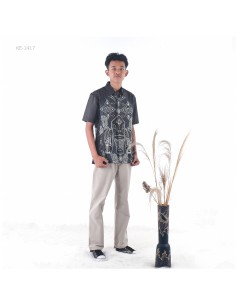 Kemeja Batik Cowok Lengan Pendek Maxmillian Slimfit M-XL