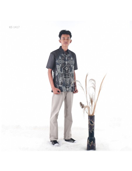 Kemeja Batik Cowok Lengan Pendek Maxmillian Slimfit M-XL