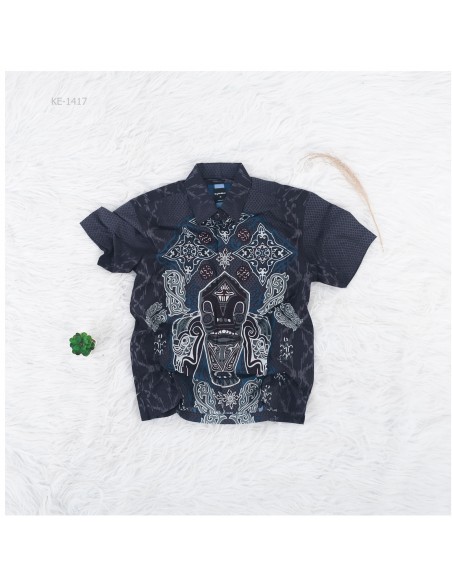 Kemeja Batik Cowok Lengan Pendek Maxmillian Slimfit M-XL