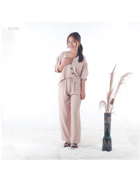 Setelan Baju Cewek Lengan Bolong  XL