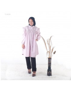 Atasan Tunik Motif Bunga Sielie Warna Pink All Size