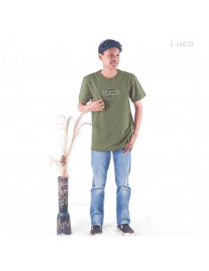 Kaos Cowok Lengan Pendek Tulisan Bordir Picasso M-XL