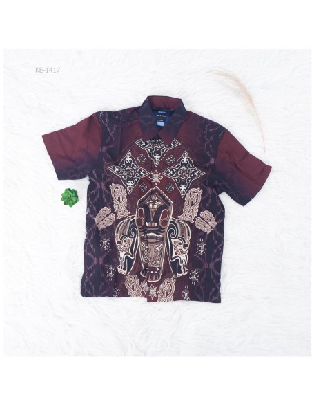 Kemeja Batik Cowok Lengan Pendek Maaxmillian M-XL