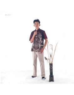 Kemeja Batik Cowok Lengan Pendek Maaxmillian M-XL 2