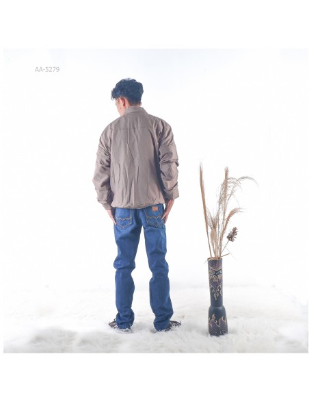 Jaket Parasit Cowok Lengan Panjang Gazr Warna Taupe XXL-4L