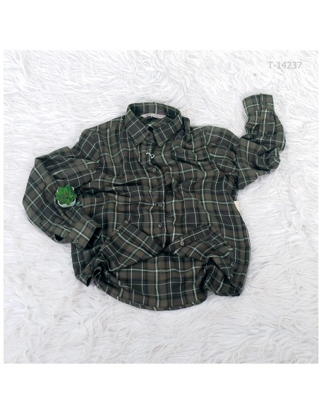 Kemeja Kotak Cewek Warna Hijau RED UP M\XXL