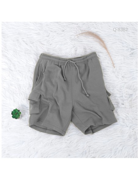 Celana pendek cowok kolor model cargo hijau sage M-XL