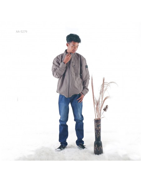 Jaket Parasit Cowok Lengan Panjang Gaz R Taupe 2L-4L